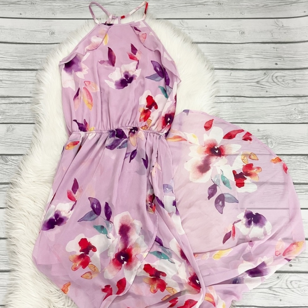 Pink floral summer dress